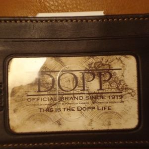 Dopp brown leathercredit card money clip ID combo